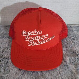 Young An Eureka Springs Arkansas Hat Foam Cap Mesh Snapback Red Trucker Vintage